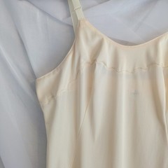Sheer Ivory/Beige Full Slip Dress By Movie Star, Vintage 1970s, Xs/Small