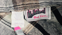 Vintage 1970s gray plaid skirt XXL plus size 42″ waist white black A line wool