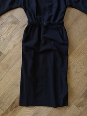 Vintage 1950s Audrey Hepburn Style Black Pencil Dress Wiggle Dress Day to Night