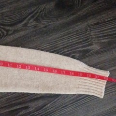 Fully Fashioned vintage wool blend cableknit sweater made in Malaysia S beige
