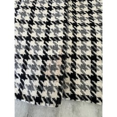 Vintage Houndstooth Check Coat Fully Lined Collar Dress Knee Length Handmade