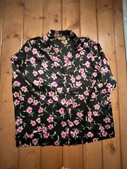 VINTAGE Winlar Long Sleeve Button Down Top Sz Large Covered Buttons EUC