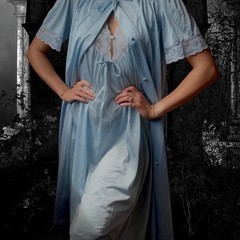 1960s powder blue satin lace boudoir robe