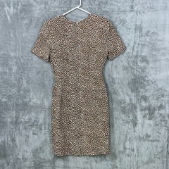 Vtg 80s Body English Dress Size 4 Animal Print Knee Length Party Event USA Made