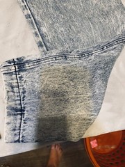 1980s VTG ACID WASH HIGH WAISTED JEANS WEATHERED BLUES WAIST 26-27inches (M)