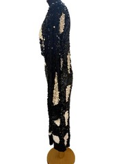 Enrico Coveri Vintage Sequin Black and White Dress