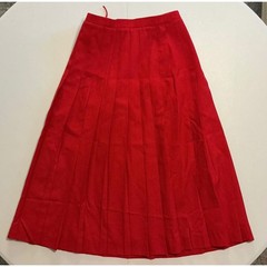 Burberrys Vintage Red Wool Skirt Suit Double Breasted Blazer Pleated Skirt Sz 6