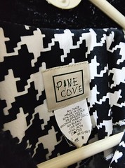 Vintage Pine Cove Houndstooth Jacket Zip-up Women’s 8 Fuzzy Collar Y2K 90s Clean