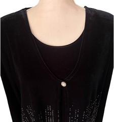 Vintage Another Thyme Black Velvet Maxi Dress W/Jacket Sz 10 Dark Romance Goth