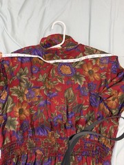 Vintage Floral Jumpsuit Womens S L Fashions Red Purple Whimsigoth 80s 90s