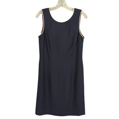 DATIANI Vintage sleeveless open back cocktail elegant navy blue dress sz 12