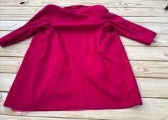 RARE! Vintage Linda Richards Henry Long Pink Wool Trench Coat Cream Overcoat 14