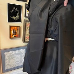 40s Vintage Black Cap Sleeve Midi Length Wiggle Dress with Long Peplum SM MED