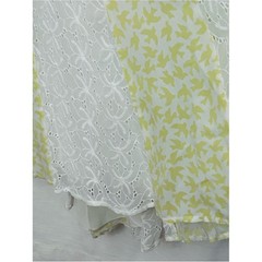 Anthropologie Boho Cottagecore Leifnotes Light Yellow & White V‑Neck Midi Dress