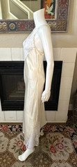 ADAGIO NORDSTROM luxury peignoir 100% silk champagne Nightgown lingerie vtg Lg
