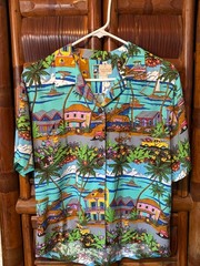 Hawaiiana Kahala Women’s S 38”Bust Button Up Hawaii TropicalLife Scenes Flawless