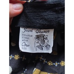 JEWEL QUEEN | Vintage Elephant Print Two-Piece Button Down Tunic Pants Set | XL