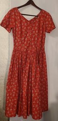 Vtg Laura Ashley Red Floral Midi Prarie Dress UK 14 US 10 Cottagecore Teatime