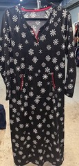 DA3293 COMFORTCODE by Cuddl Duds Sleepshirt Dress Small Snowflake Black Red