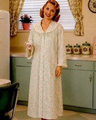 Vtg 80s Granny Cottagecore Floral Zip Front Maxi House Dress Brunch Coat Robe M