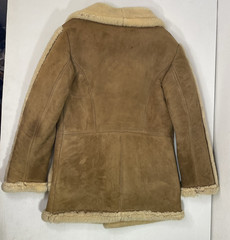 Vintage Sheepskin Shearling Wool Coat Womens Size In Photos Button Up Jacket