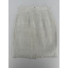 Harve Benard Vintage Linen Pencil Skirt Oatmeal Western Longhorn Silver Detail