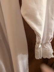 Vandemere White Victorian Lace Nightgown Medium Prairie Bridal Cottage Sz Med.