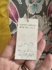 VTG 50s Designer Greta Plattry Deadstock Mustard Gold Blouse Button Up Top XS/S