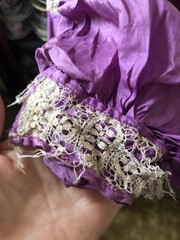 Vintage Antique 1800’s 1900’s Purple Silk? Bodice Bustle Skirt 34-24-46