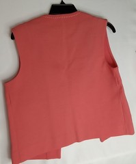 Vintage 1960s Butte Knit Salmon Pink 100% Wool 2 Piece Vest & Skirt Made in USA