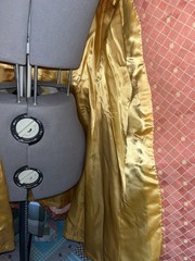 VTG Homemade Jacket Deep Apricot Color With Lining. With A Button Up A Line Cut.