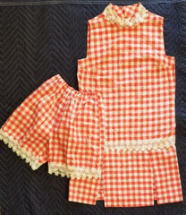 VINTAGE PATTY WOODARD CALIFORNIA RED GINGHAM DRESS SIZE S/M- cottage core-kawaii