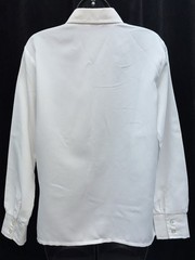 VTG K-Mart Wash & Wear Women Size 38 Button Up Embroidered Long Sleeve Top White