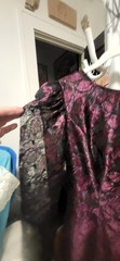 Vintage 80’s Loralie Original Purple & Black Taffeta Lace Punk Goth FL Dress 8