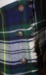 Vintage Green Blue Tartan Plaid Wool Long Kilt Skirt Madison Size 14 W30
