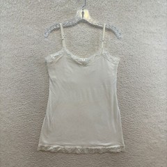 Y2K Vintage No Boundaries Camisole Tank Top Large White Lace Boho Fairy Grunge