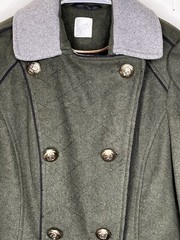 George g:21 Olive Green Double Breasted Coat Size US 4 Wool Blend ASO Mob Wives