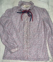 Vintage 70’s Devon Print High Neck Secretary Blouse Size 8