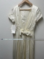 Vintage Off White Creme Lace Scott Mcclintock Long Gown Dress 8