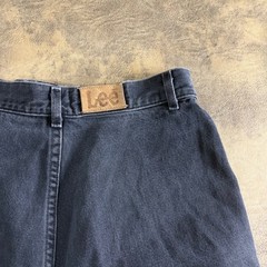 Lee Pleated Jeans Womens 14 MED Black High Waisted Taper Mom Vintage USA 0492