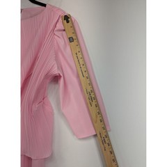 Cue Fashions Pink Pleated Overlay Shift Dress Vintage USA Made Size 18.5 Pastel