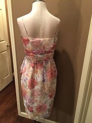 Frank Usher 10 M Floral Ruched Luxe Cottage Core Dress W Spaghetti Straps