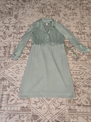 Vintage Dress BLOUSE &SKIRT with Belt Beautiful Turquoise Color See Measurements