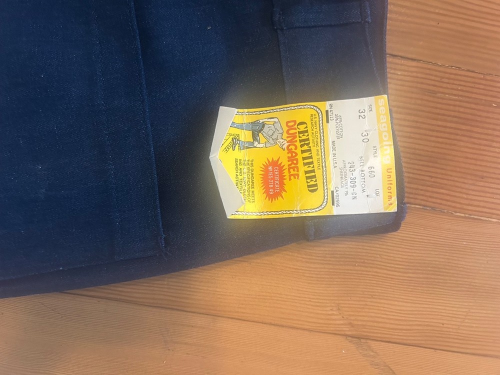 New/deadstock Seafarer Dungaree Denim Bell Bottom Size 32×32 Women’s