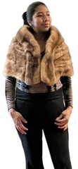 Vintage Lichterman Brown Fur (Likely Mink) Stole Cape Shawl Wrap Monogrammed