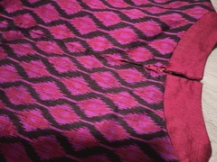 Vtg 70s Violet Red Southwest IKAT India Print Maxi Dress nomadic tribal M