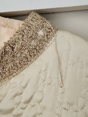 Vintage 60s Gold Lamé Robe Quilted Lounge Wear Size 12 Lisanne
