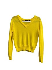 Lot Of 3 VINTAGE FANCY THIS vneck Acrylic 80’s Sweaters S Yellow Blue Green