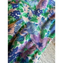 Expo Floral Dress 8 Vintage 80s USA Cottagecore Cottage Prairie Lace Shabby MIdi