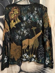 Vintage 80s-90s Handpainted Cardigan Sweater Marguerita Jungle Animals Med/Large